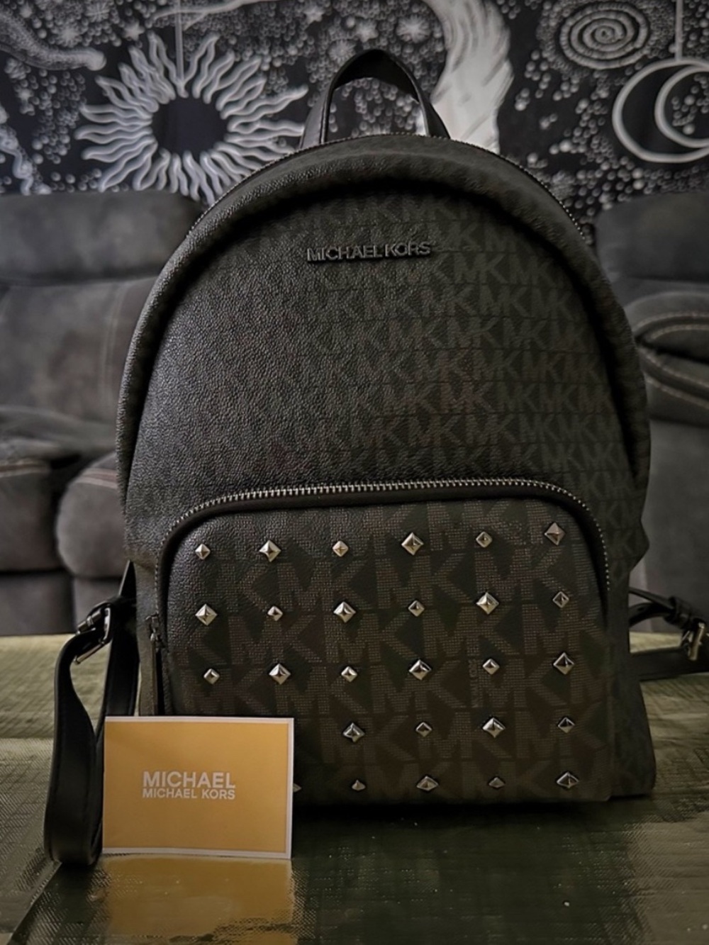 Michael Kors Black Studded Backpack - Picture 17 of 17